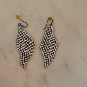 Disco Silver Crystal Drop Earrings